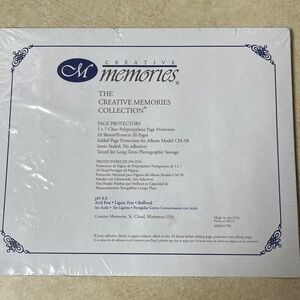 Creative Memories 5x7 Page Protectors 10 Sheets Protects 20 Pages New Sealed